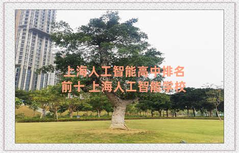 上海人工智能高中排名前十 上海人工智能学校